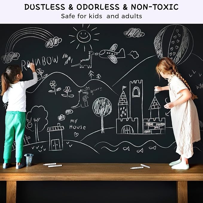 SFAIH White Liquid Chalk Markers - 6 Wet Erase Chalkboard Markers for Signs, Windows, Glass, Chalk Pens with 20 Chalkboard Labels, Reversible Tips - 4.5-6mm Reversible Bullet & Chisel Tips, Non Toxic