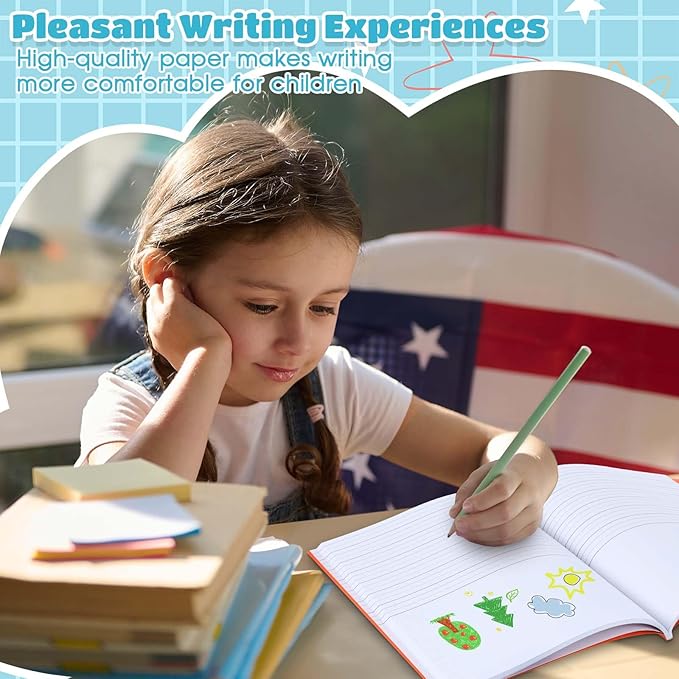 Henoyso 24 Pcs 120 Pages Primary Composition Notebooks K-2 9 3/4 x 7 1/2 Inch Journals Primary Journals Blank Books for Kids to Write Stories Kindergarten (Classic Color)