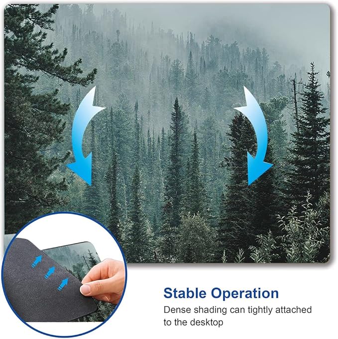 Mouse Pad, Mist Forest Mouse Pad, Washable Square Cloth Mousepad for Gaming Office Laptop, Non-Slip Rubber Computer Mouse Pads for Wireless Mouse, Cute Mouse Pads for Desk, Natural Landscape