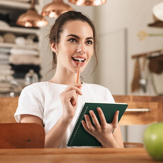 Yahenda 36 Pcs Spiral Notebook Bulk A5 Journal Lined 8.3'' x 5.5'' Writing Composition Paper Small Notepad Subject Notebook for Students Office Business Back to School Supplies (Deep Green)