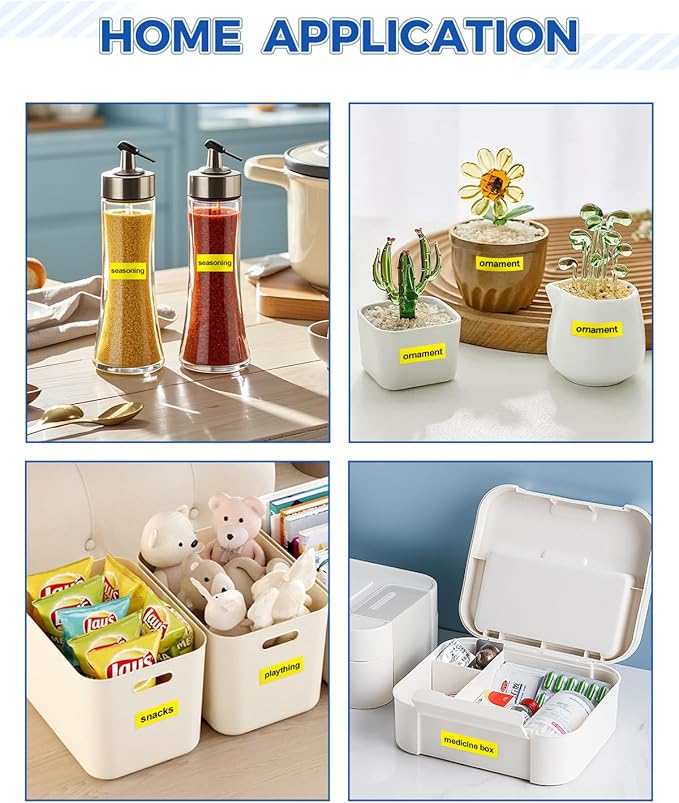 Tze651 24mm 0.94" Laminated Yellow Tape Compatible for Brother Tze-651 Tz-651 P Touch Tz Tze 24mm 1" Black on Yellow Label Maker Tape for PTD600 PTD610BT PTP710BT PTP750W PTE550W, 4-Pack