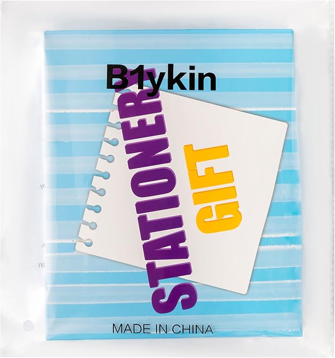 B1ykin Notebook Sticky Notes Stationery Set, 6Pcs Hardcover Ruled Journal Notebook with Planner Stickers, Neutral Pen Bookmarks Clips Birthday Gift for Office Students (Black Cat Floral)