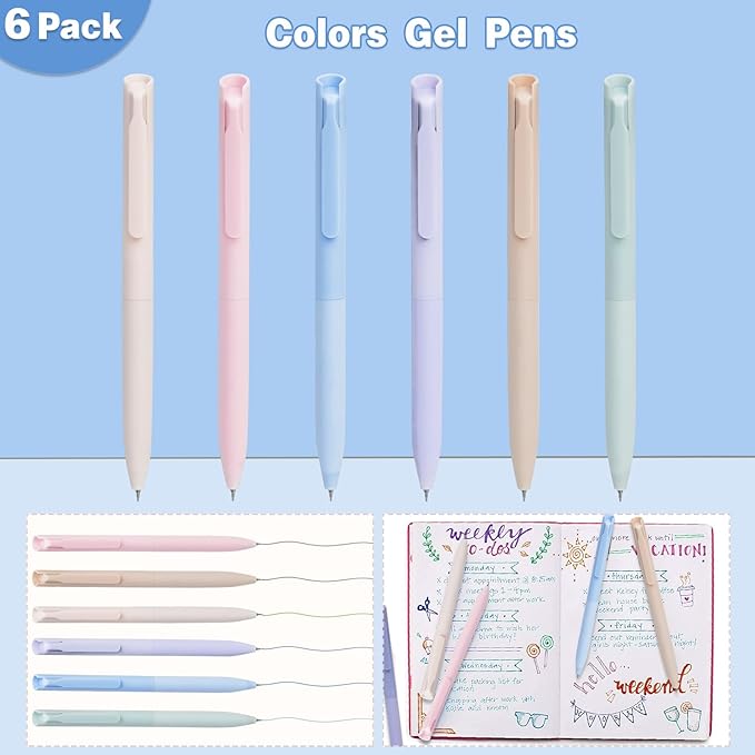 52 PCS Aesthetic School Supplies with Highlighters, Mechanical Pencils, Color Ink Gel pens, Pencil Case, Bible Study Supplies, Pens Pencils and Highlighters Set, Stationary Set for Student (Blue)