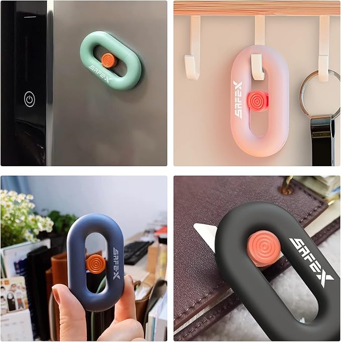 Box Cutter Retractable, Box Opener, Ceramic, Built-In Magnetic, Mini, Safety, Cute, Small, Package Opener for Women