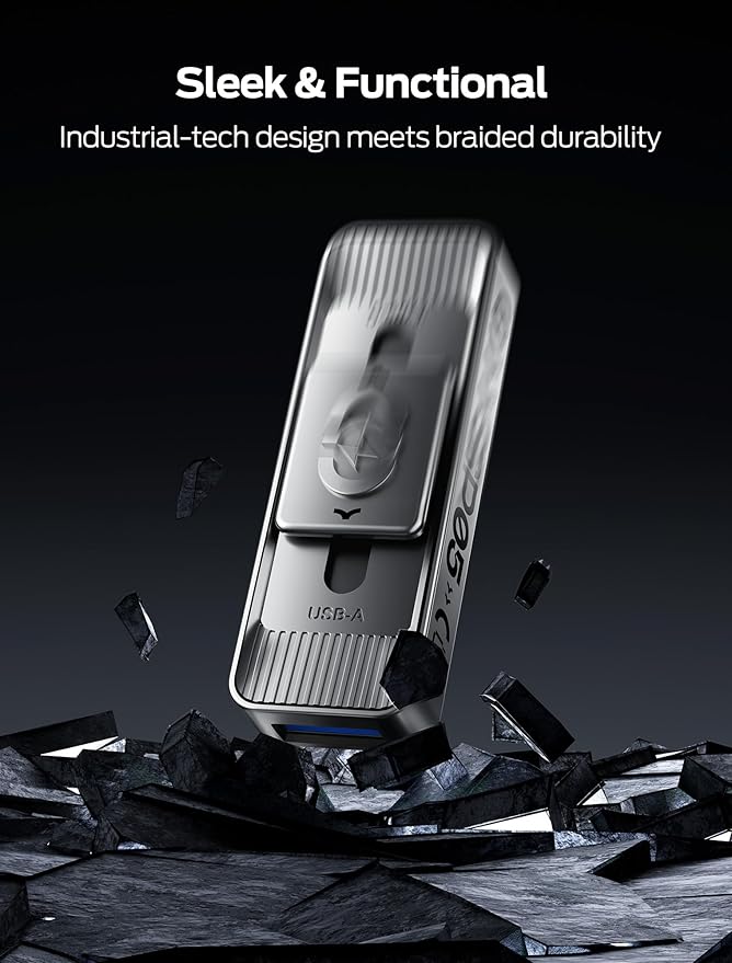 MOVE SPEED 256GB Solid State Drives with Dual Ports & Push-Pull Design — 560MB/s Read Speed, Type C + USB 3.2 Drive Portable ssd for iPhone 15/16/Android/Mac