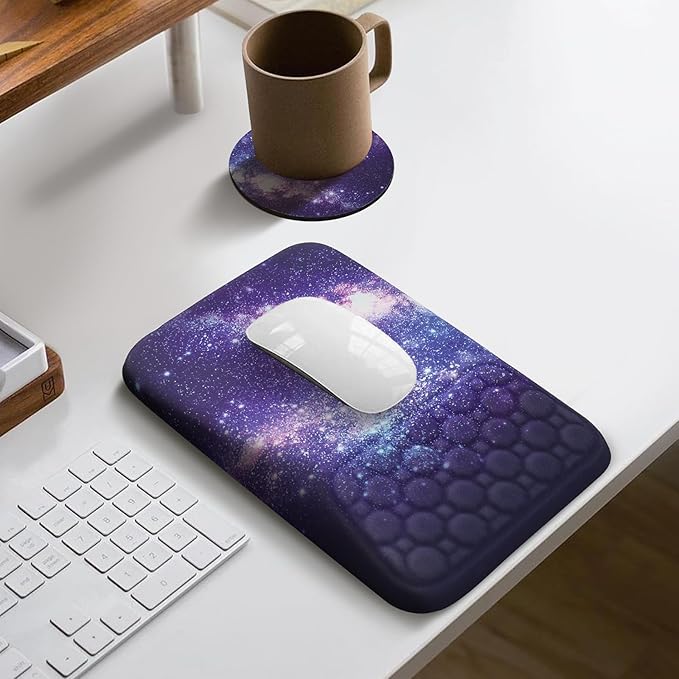 Ospelelf Ergonomic Mouse Pad with Wrist Rest Computer Comfortable Pain Relief Mousepad Wrist Support Bluish Violet