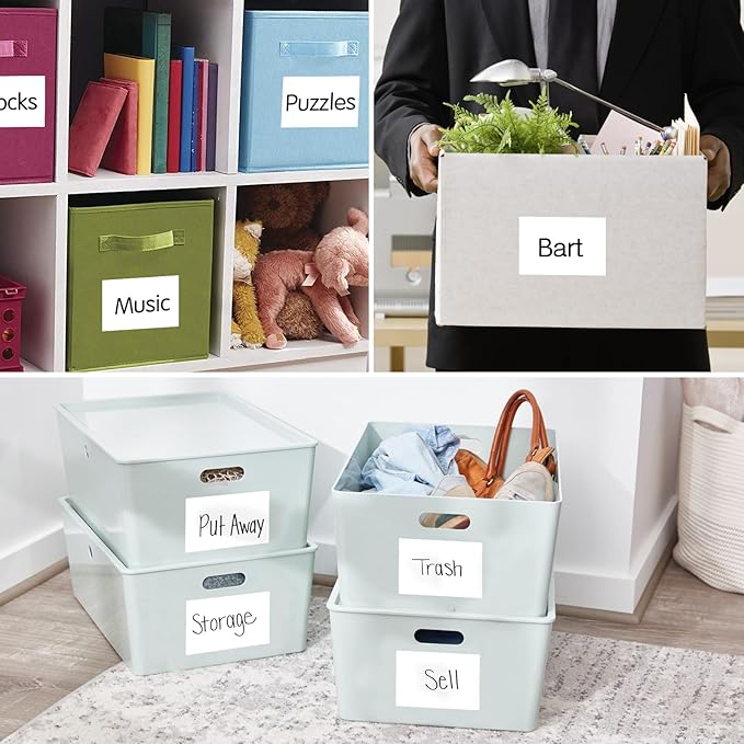 Joyberg Storage Box Labels, 420 Pcs, 2''x4'', Removable, Tear-Resistant, No Residue, for Bottles, Jars, School, Home, Business Organizing