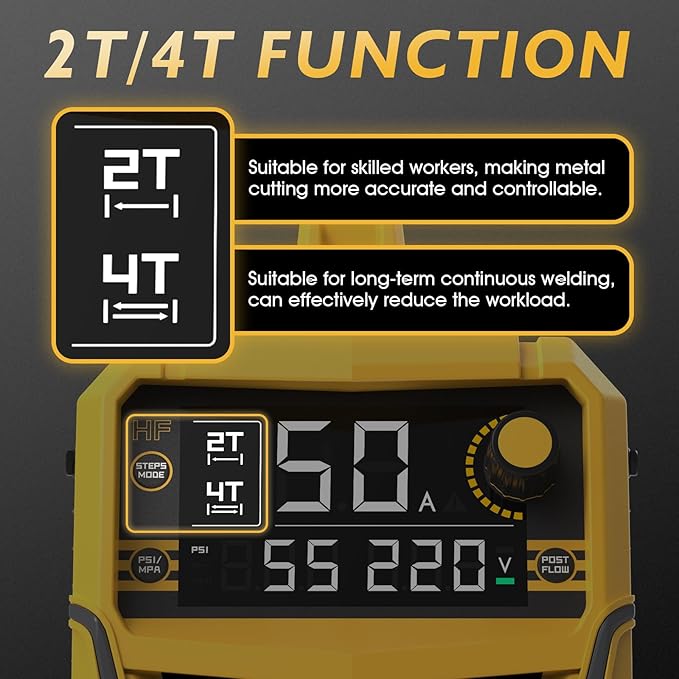 TOOLIOM Plasma Cutter, Non Touch Pilot Arc, Large LED Display 50 Amps Cutter Machine with 110/220V Dual Voltage, IGBT Maximum 3/4 Inch Clean Cut DC Inverter Cutting Machine