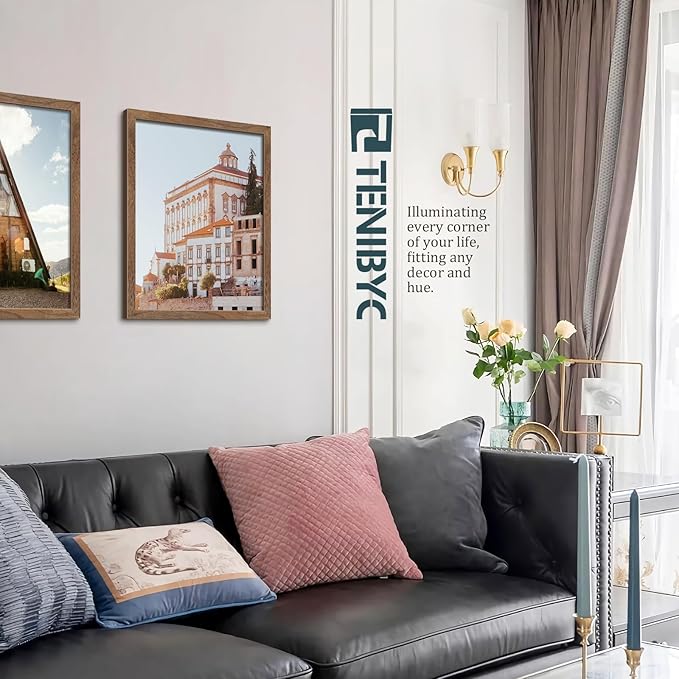 16x20 Poster Frame 3 Pack with HD Glass- Brown Walnut, Natural Solid Wood Picture Frame, Wall Gallery Frame