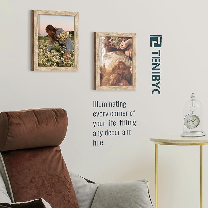 9x12 Picture Frame 3 Pack - Oak, HD Glass, 9 x 12 Natural Wood Frame for Photos, Wall Gallery Frame