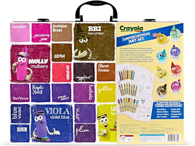 Crayola Limited Edition Coloring Set (115pcs), Kids Drawing Supplies Kit with Crayons, Markers & Colored Pencils, Birthday, Holiday for Kids, 5+