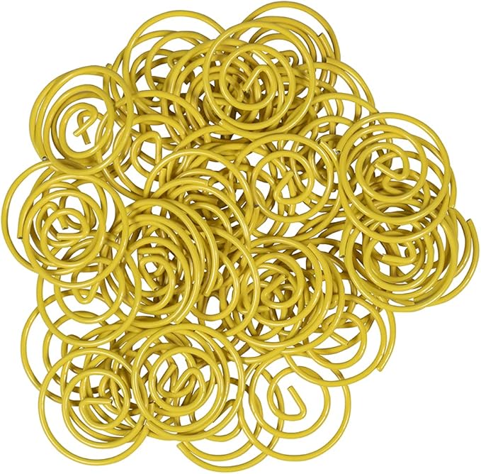 JAM PAPER Circular Paper Clips - Round Paperclips - Yellow - 50/Pack