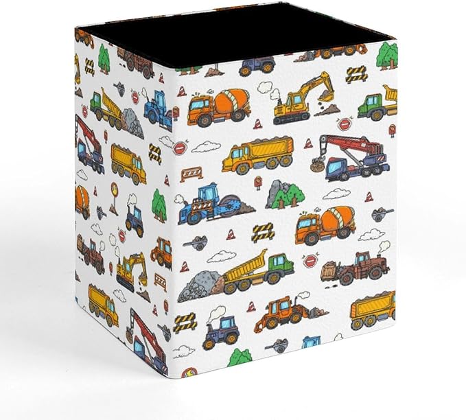 Square Pen Holder & Pencil Organizer for Desk - Office Storage Organizer, Markers/Makeup Brushes/Scissors Holder, Compact Desk Decor Accessories for Home Classroom School(Truck)