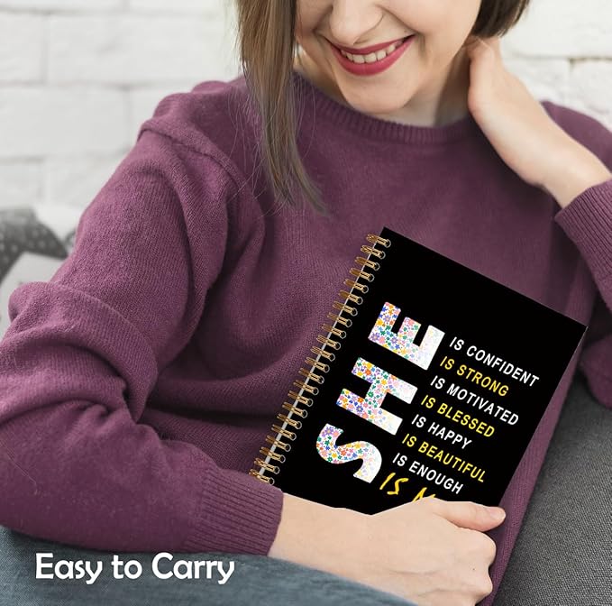 Floral Women Empowerment Notebook, Inspirational Motivational Journal, Self Love Gifts Journal for Women, Strong Woman Feminist Gifts Hardcover Spiral Notebooks, 5.5x8.3 Inch