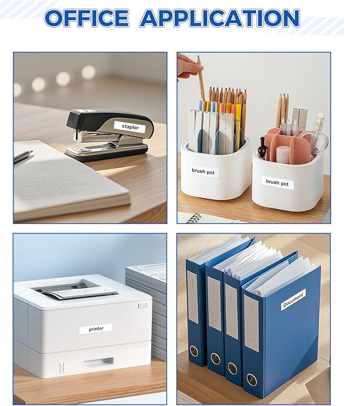 6-Pack 12mm 0.47" Black on White Label Tape Compatible for Brother Tze-231 PTouch 12mm 0.47" White Tze Tz Tape 12mm 1/2" Label Maker Tape for PT-D220 PT-D210 PT-D200 PT2430 PT1890 PT-D610BT