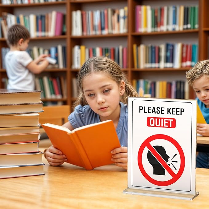 3 Pack Acrylic Sign Holder 8.5 x 11 Inches, Clear Menu Stand, Vertical Flyer Display, Table Paper Holder, Desk Brochure, Plastic Sign Display for Restaurants, Office, Store