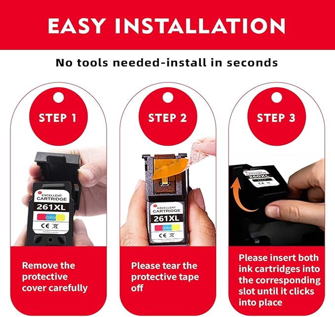 Compatible - Canon 260 and 261 Ink Cartridges Replacement for Canon Ts6420a Ink Cartridges Pg-260 Black Cl-261 Color 260xl 261xl High Yield Work for Pixma Ts6420a Ts6420 Ts6400 Ts5320 Tr7020a