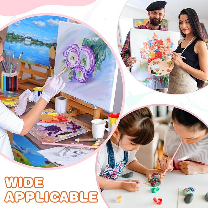 ESRICH Paint Brushes Set,2 Packs 20 Pcs Acrylic Paint Brush Set,Watercolor Oil Acrylic Nylon Hair Brushes,Artist Paintbrushes for Acrylic Oil Watercolor Painting Artist Professional Kits,Pink