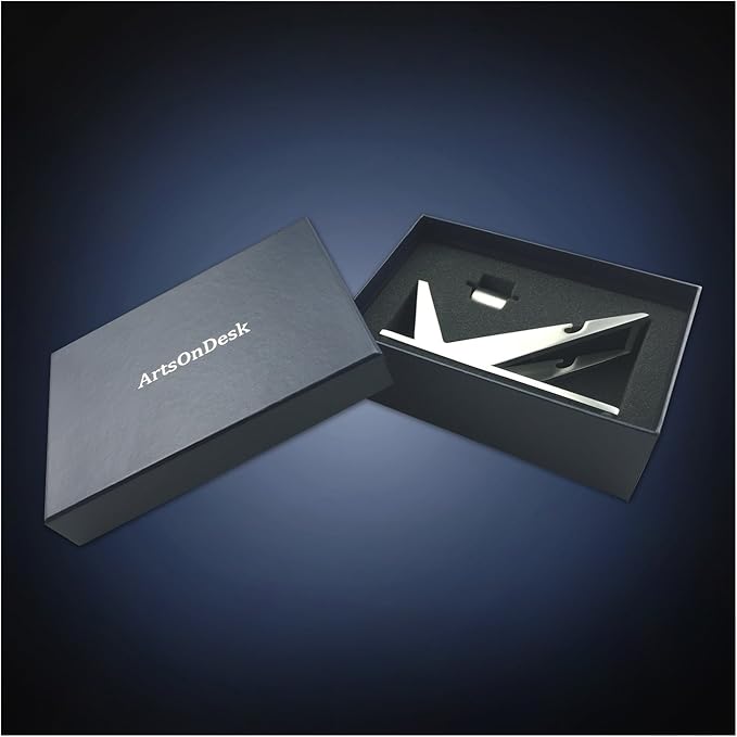 Patented Modern Art Tape Dispenser St202 Stainless Steel Silver Color High-end Desk Accessory Office Organizer Adhesive Transparent Cutter Holder Christmas Fathers Valentines Day Gift.