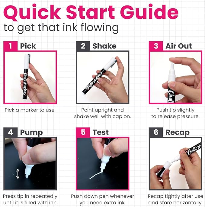 White Jumbo Chalk Markers - 15mm Window Markers | Pack of 4 White Pens - Use on Cars, Chalkboard, Whiteboard, Blackboard, Glass, Bistro | Loved by Teachers, Artists, Businesses