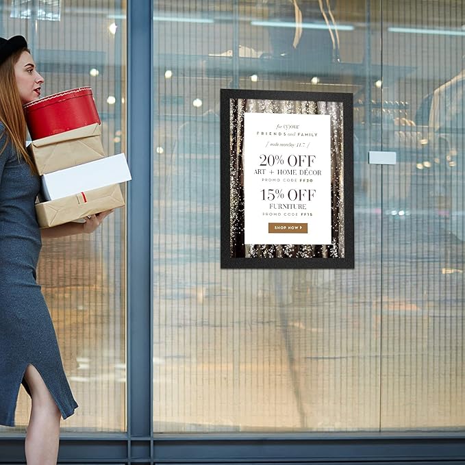 10 Pack Magnetic Sign Holder 8.5 x 11 Magnetic Picture Frame, Magnetic Frame Self-adhesive Wall Sign Holder for Door/Fridge/Whiteboard/Window Sign Holder, Double-sided Display