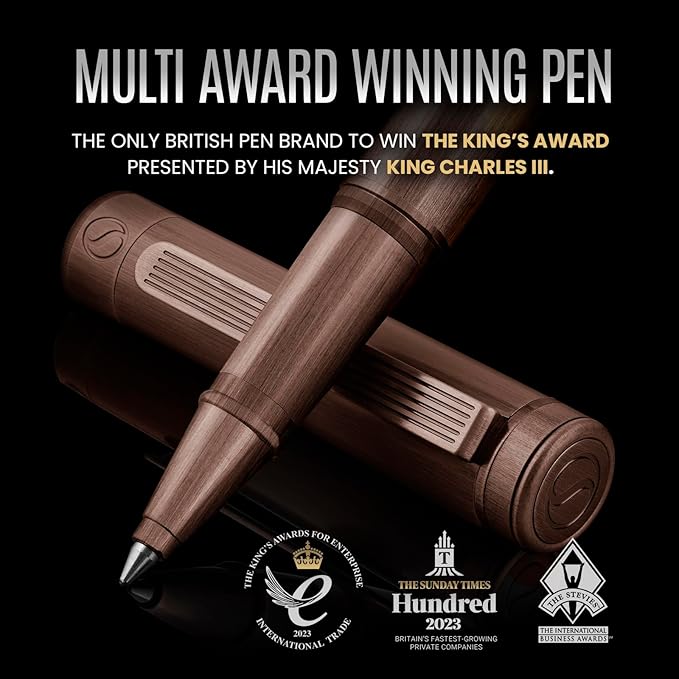 Scriveiner Copper Rollerball Pen - Stunning Luxury Pen, Schmidt Ink Refill, Best Roller Ball Gift Set for Men & Women, Professional, Executive Office, Nice Pens