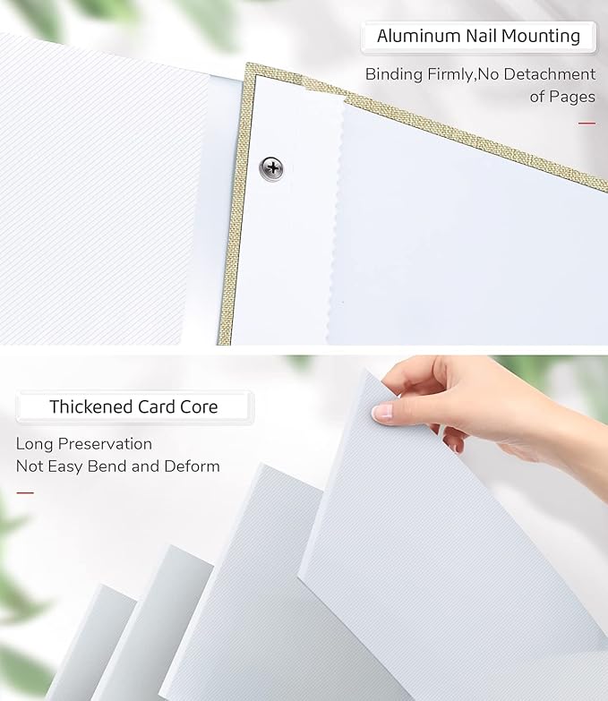 Photo Album Self Adhesive Scrapbook Album for 3x5 4x6 5x7 8x10 Pictures,60 Pages Linen Cover with Display Window DIY Photo Book,Ideal Gifts for Family Travel Wedding Baby