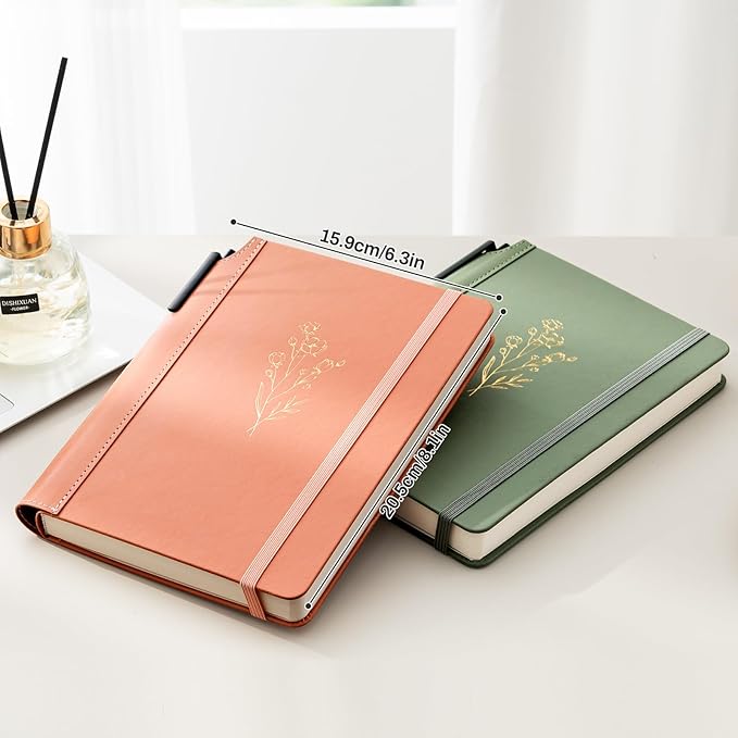 Lined Journal for Women 100 GSM 288 Pages Leather Journals for Writing A5 Hardcover Travel Journals Notebook Gift Set with Pen for Work Daily Writing