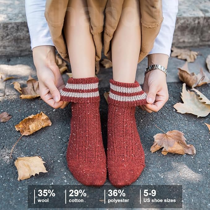 IIG Cute Warm Wool Socks for Women Super Cozy Thick Crew Winter Socks Gifts, 5 Pairs