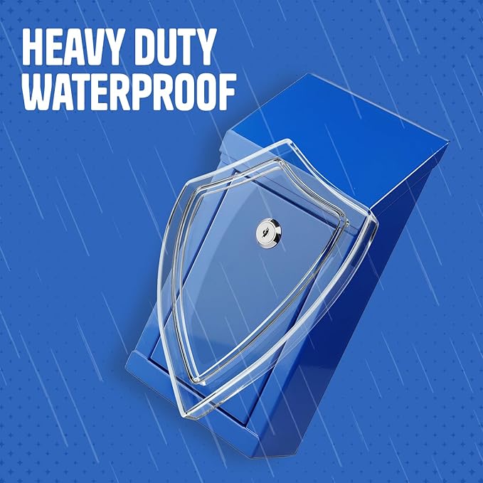 Metal Donation Box-Suggestion Box with Slot and lock-Cash Lock box for Money-Waterproof Drop Box-Comment and ballot voting box-comes with pre-drilled holes for easy wall mounting 10 X 6 X 2.5"(Blue)