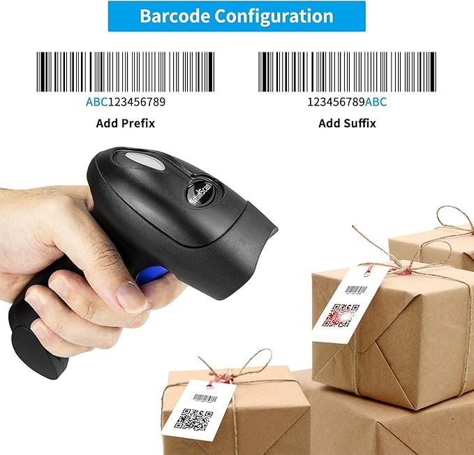 NetumScan Bluetooth CCD Bar Code Scanner with Stand, 3-in-1 Handheld Automatic 1D Barcode Reader Barcode Scanner for Computer, Tablet, iPhone, iPad, Android