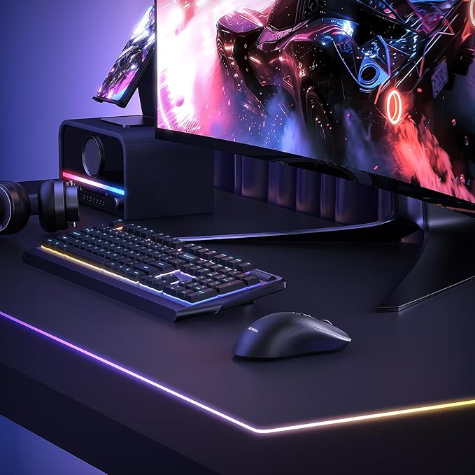 seenda Wireless Gaming Mouse, USB C Mouse, Web-Based Driver, 18000 DPI, 67g Lightweight, 6 Programmable Buttons, Type-C Rechargeable Mouse Gamer for PC/Laptop/Mac - Black