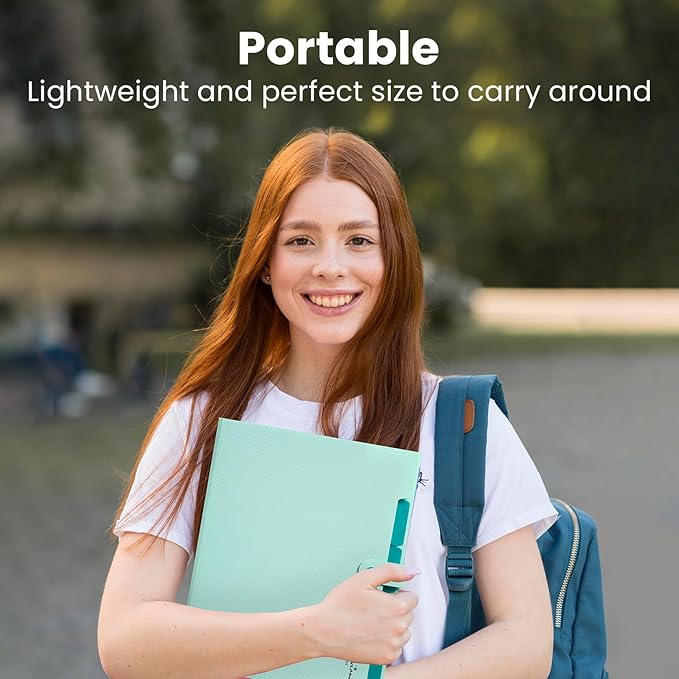 Sooez Expanding File Folder, Letter Size Accordion File Organizer, 5 Pocket Folders for Documents, Cute Folder with Labels, Portable Paper Organizer for School Office Supplies, A4 Size, Purple