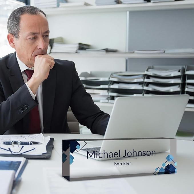 Desk Name Plate Personalized, Custom Name Plate for Desk, Acrylic Desktop Accessories, Office Gift & Decor for Women Men, Teacher Nurse Boss Employee Appreciation Gifts