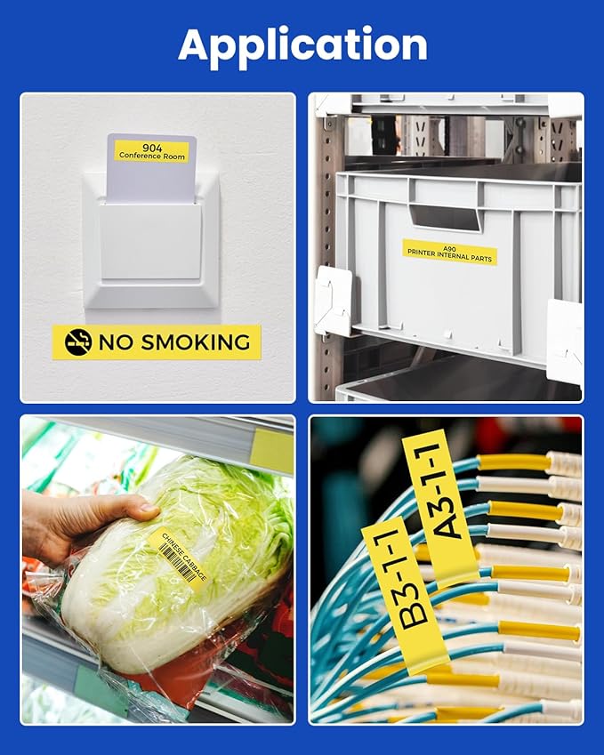 Colorty 18mm Black on Yellow Tape Replace for Brother TZe-641 P-Touch Label Tape 18 mm 0.7 Laminated TZe641 for Ptouch PTD400 PTD410 PT-E300 PT-E560BTVP Edge Label Maker Refills 3/4 Inch, 6 Pack