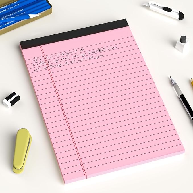 5pcs Small Note Pads 5x8 Notebook College Ruled Legal Pads Color Notepads 5 Pack Study Back Writing Pads 5 x 8 Perforated Narrow Ruled Pads of Paper for School & Office Supplies 30 Sheets/Pack