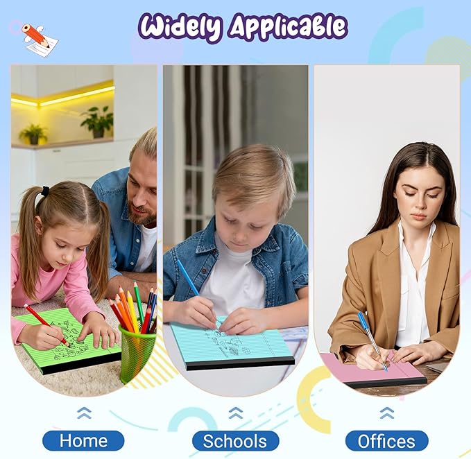 3 pcs Legal Pads 8.5 x 11 Note Pads, Colored Legal Notepads 8.5 x 11, Notebook Wide Ruled Paper, Micro Perforated Writing Pad, Pad of Paper for Office Home School, 30 Sheets/Pack