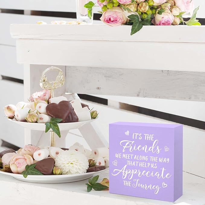 Friendship Gifts for Women Purple Decor for Best Friend Home & Office Cute Purple Desk Accessories