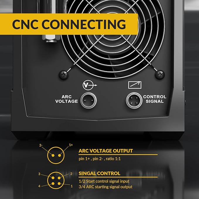 GZ GUOZHI CNC Plasma Cutter, 55 Amp Non-HF Non-Touch Pilot Arc, THC Torch Height Control Enabled, Dual Voltage 110V/220V Digital Plasma Cutter Machine