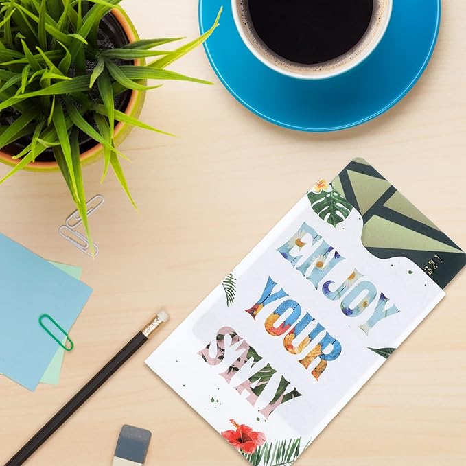 Eaasty 500 Pcs Hotel Key Card Envelope Key Card Holder Sleeve Enjoy Your Stay Keycard Cover for Hotel Office, 2. 4 x 3. 5 Inch