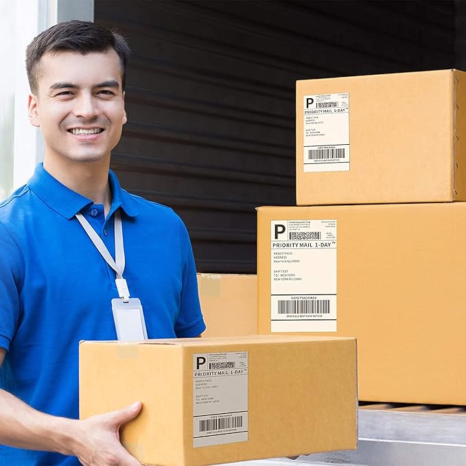 KKBESTPACK Fan Fold 4x6 Direct Thermal Shipping Labels (500 Labels)