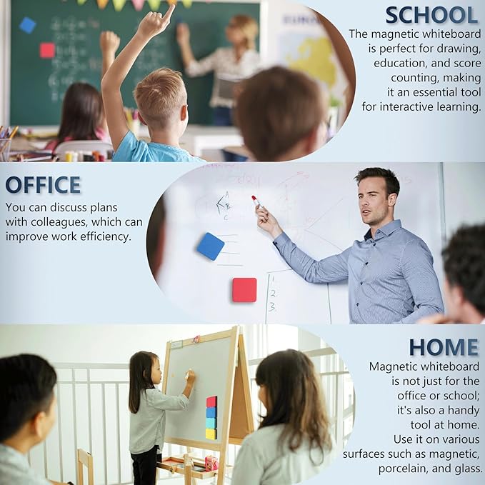 XKDOUS 35 Pack Dry Erase Eraser, Magnetic Whiteboard Eraser Bulk, Small White Board Eraser for Kids, Dry Erase Board Eraser, Mini Dry Erase Erasers Perfect for Classroom(4 Color Set, 2 x 2 Inch)