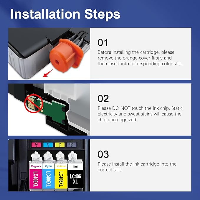 Toner Kingdom Compatible for LC406 LC406XL Ink Cartridges for Brother Printer Work with Brother MFC-J4335DW MFC-J5855DW MFC-J6555DW MFC-J6555DW MFC-J6955DW MFC-J4535DW Printer(High Yield,4-Pack)