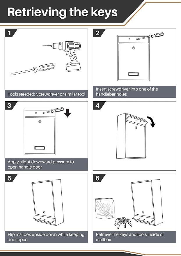 Wall Mounted Locking Vertical Dropbox Mailbox - Safe and Secure (Large) | Made with Galvanized Steel (Black)