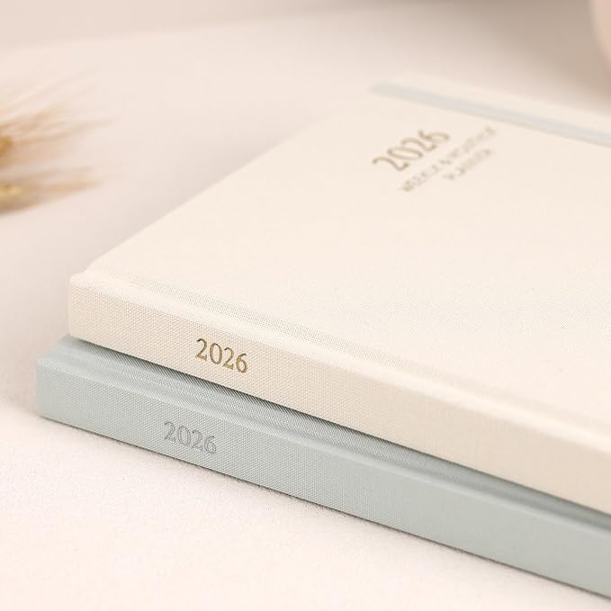 2026 Planner - Weekly and Monthly Planner, January 2026 - December 2026, Linen Hardcover, 2026 Calendar Planner Book with Tabs, Aesthetic, Perfect for Office Home School Supplies (Beige, A5)