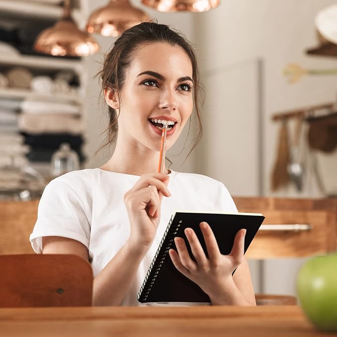 Yahenda 108 Pcs Spiral Notebook Bulk A5 Journal Lined 8.3'' x 5.5'' Writing Composition Paper Small Notepad Subject Notebook for Students Office Business Back to School Supplies (Black)