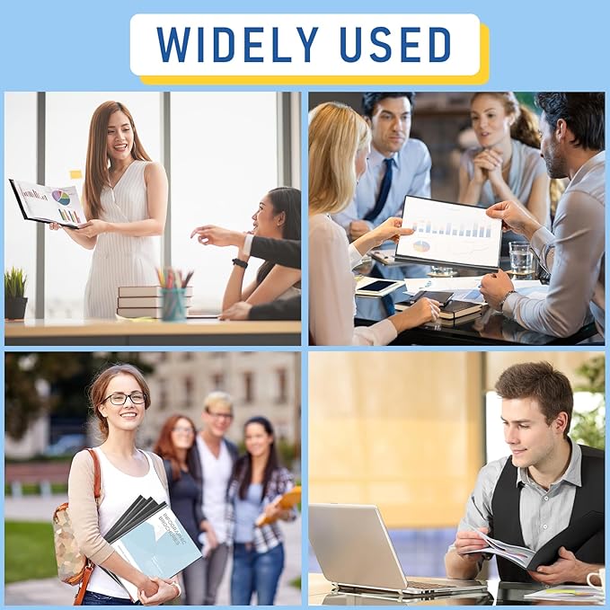 15 Pack Report Covers, COIDEA Report Covers with 3-Prong Fasteners, Presentation Folders for A4 and Letter Size Paper, Clear Front Report Covers Binder Bulk for School Business, 100 Sheet Capacity