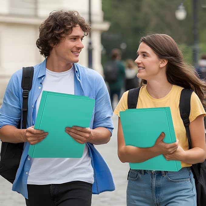 ViVin Sturdy 1.5 Inch 3 Ring Binder with Pockets, Slant-D Ring, PVC-Free, Customizable Clear View Binder,Holds 350 Sheets of 8.5" x 11" Paper, 6 Pack (Lake Green)