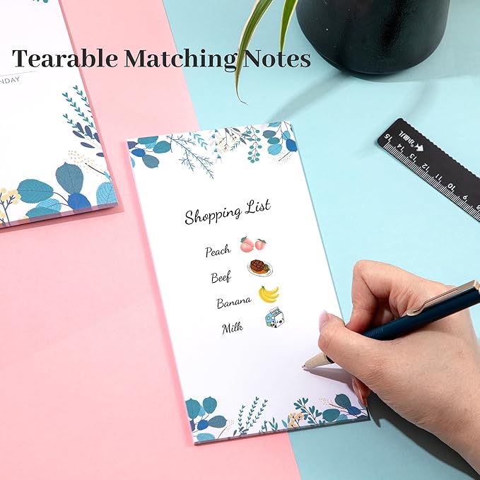 8.5x11 Weekly Planner Notepad Undated To Do List Note pad 52 Weekly Desk Wall Planner Calendar Hangble Daily Planning Pad for Work,Home,School,Ofiice Supplies,Matching 44 Notepad,Blue