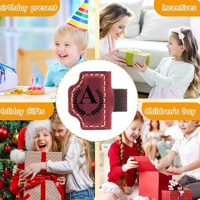 Custom Bookmark with Pen Holder with 26 Letters Personalized Magnetic Leather Book Mark, Customized Name Book Marker Clip with Initial for Men Women, Gifts for Book Lovers, Readers, (Coffee, F)